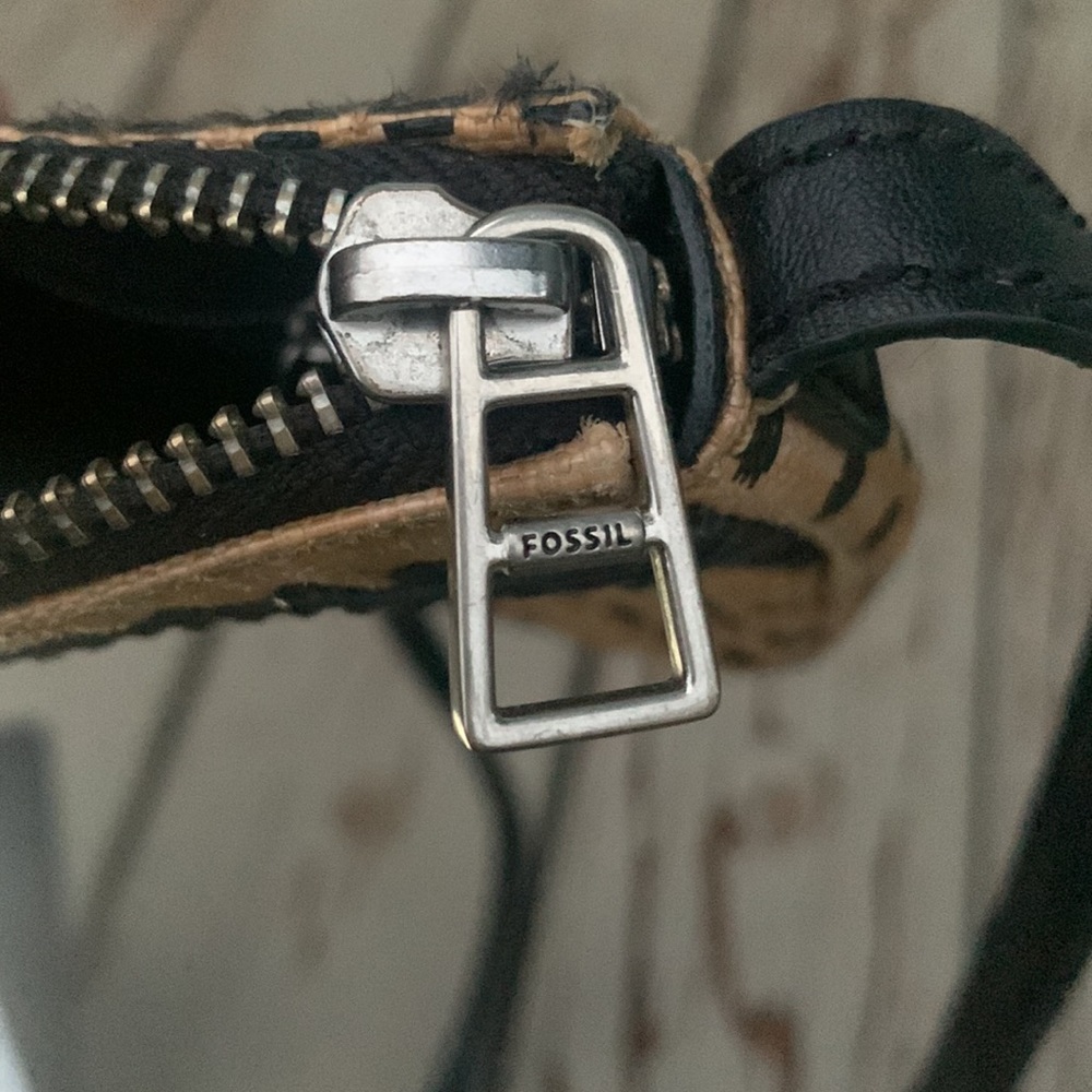 Fossil Dawson Small Crossbody Dot Pattern Tan Bla… - image 7